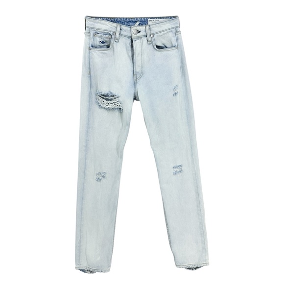 RAG & BONE Jeans Maya High Rise Slim Destroyed Hem Blue - Picture 2 of 8